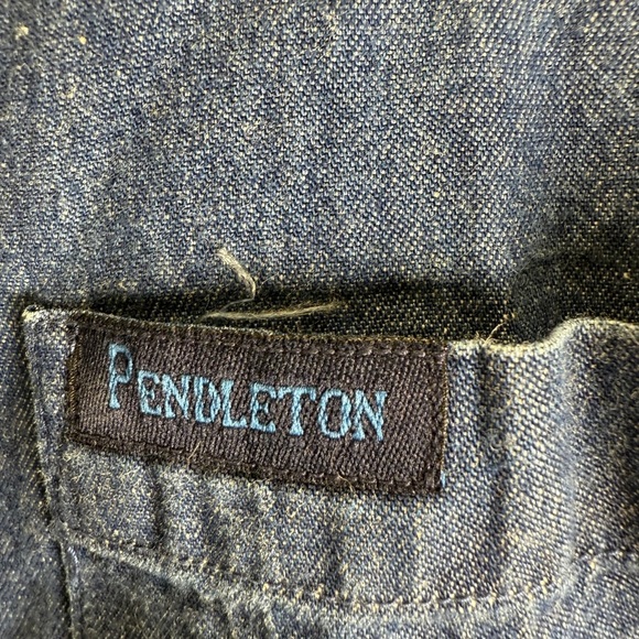 Pendleton Shirt Mens Size XL Blue Denim Button-Up Long Sleeve Western Casual - Picture 6 of 8